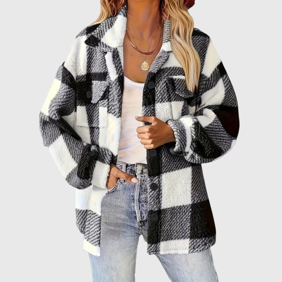 Selina – Chic checkered button-down jacket