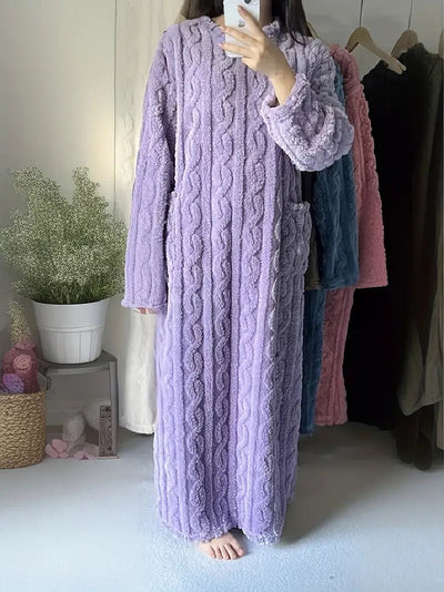 Caroline - Jacquard Soft Fleece Winter Dress