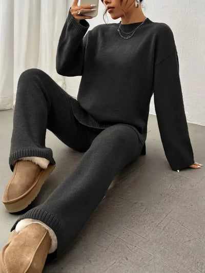 Faith - Warm Ribbed Casual Knitted Pantsuit