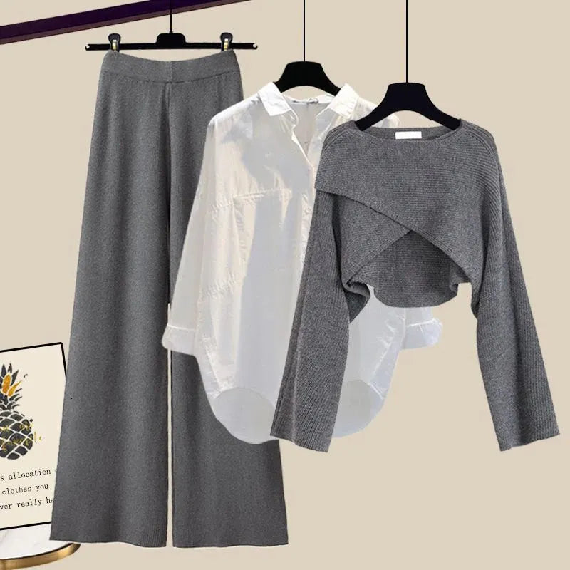 Tina - Cozy three-piece set made of soft fabric with long sleeves