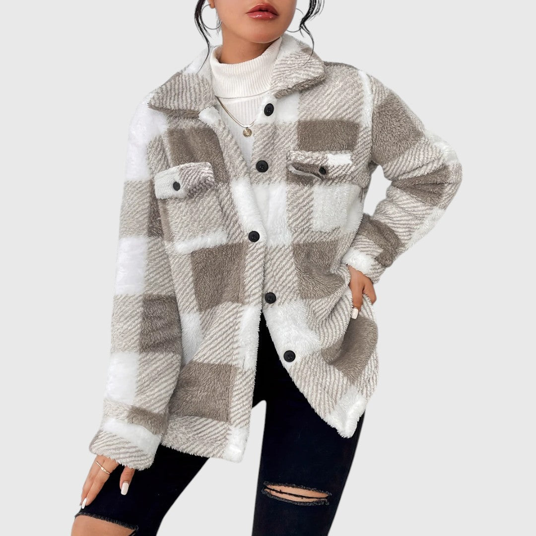 Selina – Chic checkered button-down jacket