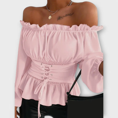 Amelia – Blouse with Ruffle Details