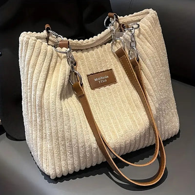 Yvonne - Elegant Corduroy Tote Bag