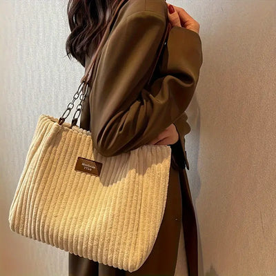 Yvonne - Elegant Corduroy Tote Bag