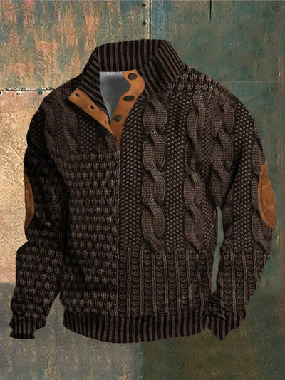 Shaun - Patterned Cozy Knit Sweater For Men