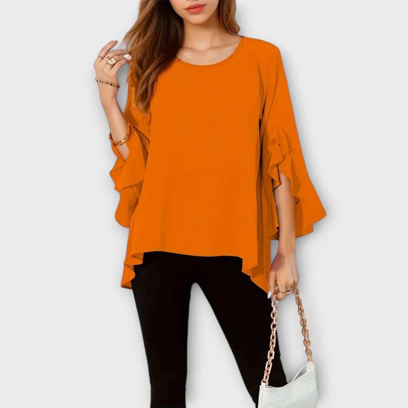 Aria – The Perfect Spring Blouse with a Round Neckline