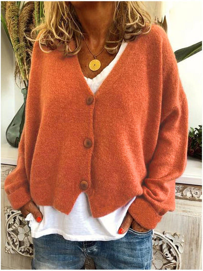 Women’s Cardigan – Soft Knit – Relaxed Fit – V-Neck – Button Front – Casual Layer