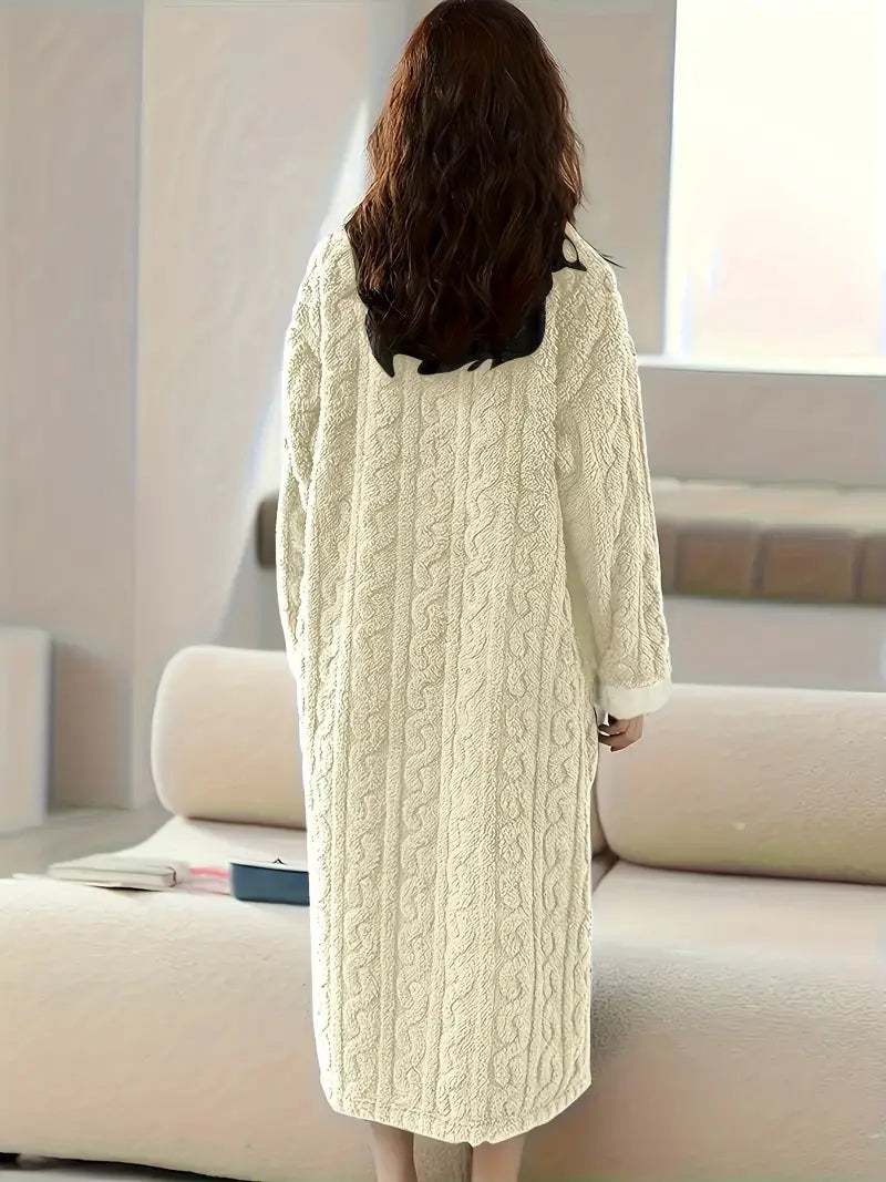 Caroline - Jacquard Soft Fleece Winter Dress