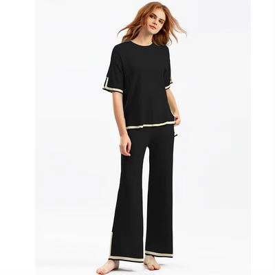 Brianna - Elegant Ice Short Sleeve Co-Ord Set