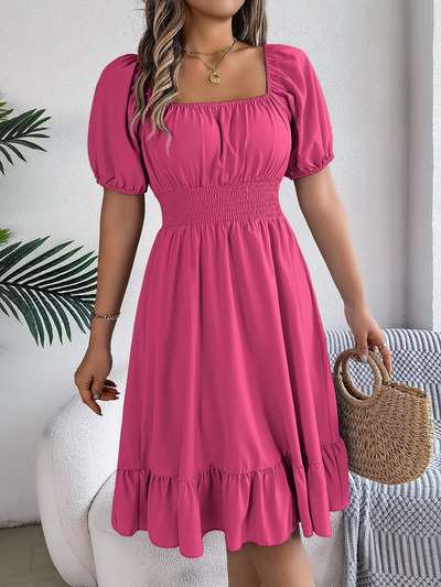 Riley™ - Stylish Short Sleeve V Neck Dress