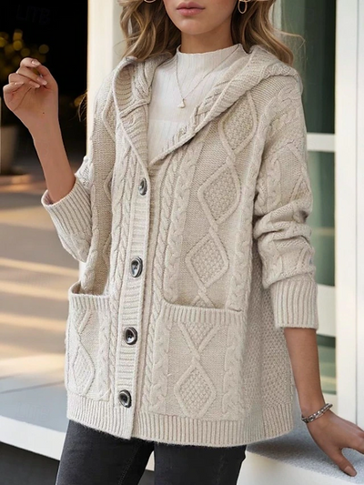 Dakota - Elegant Diamond Stitch Cardigan