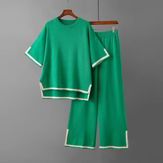 Brianna - Elegant Ice Short Sleeve Co-Ord Set