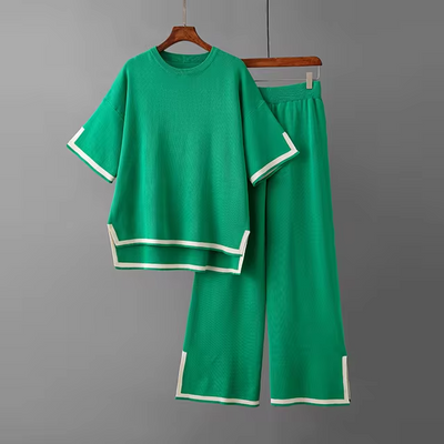 Brianna - Elegant Ice Short Sleeve Co-Ord Set
