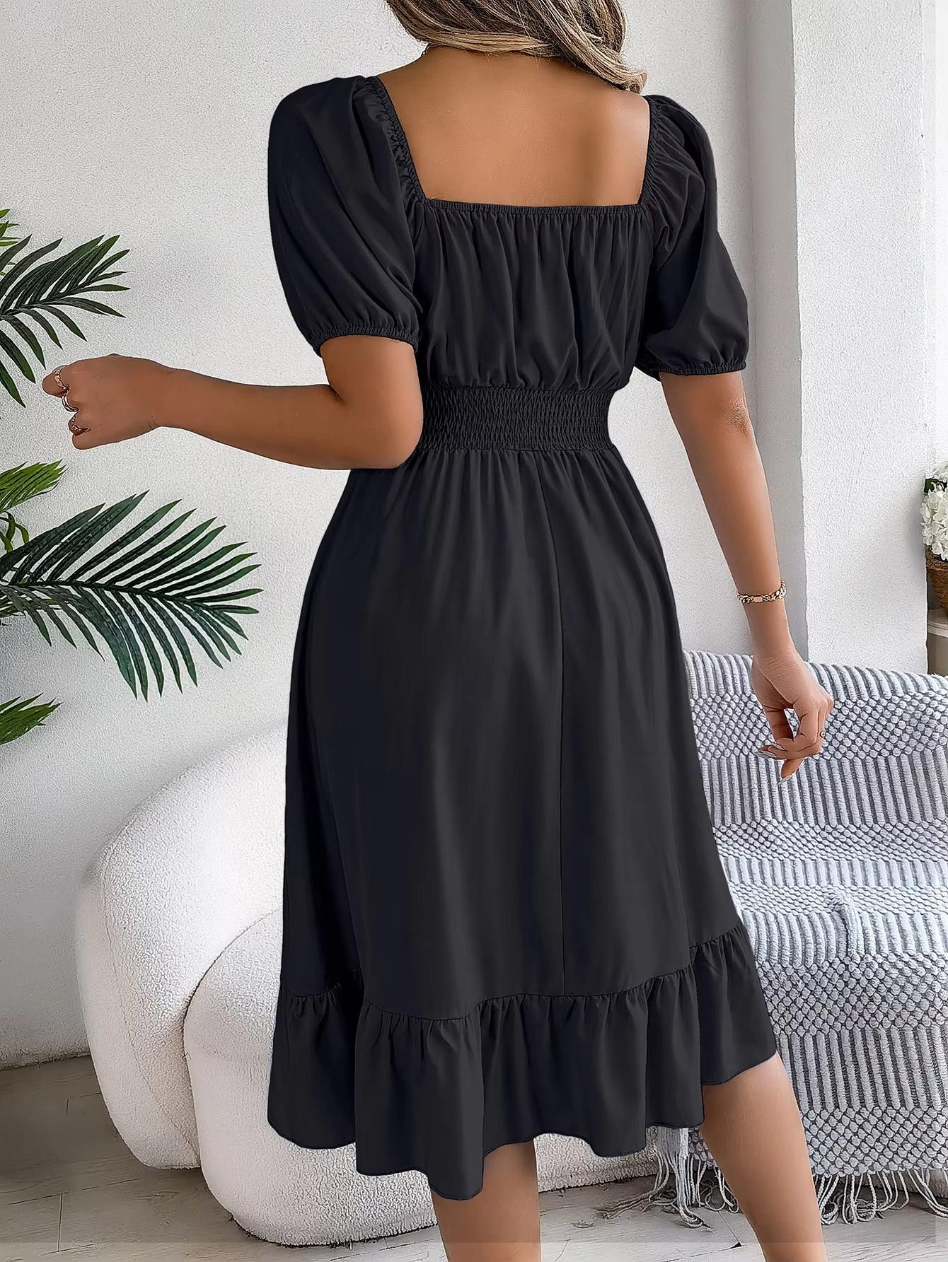 Riley™ - Stylish Short Sleeve V Neck Dress