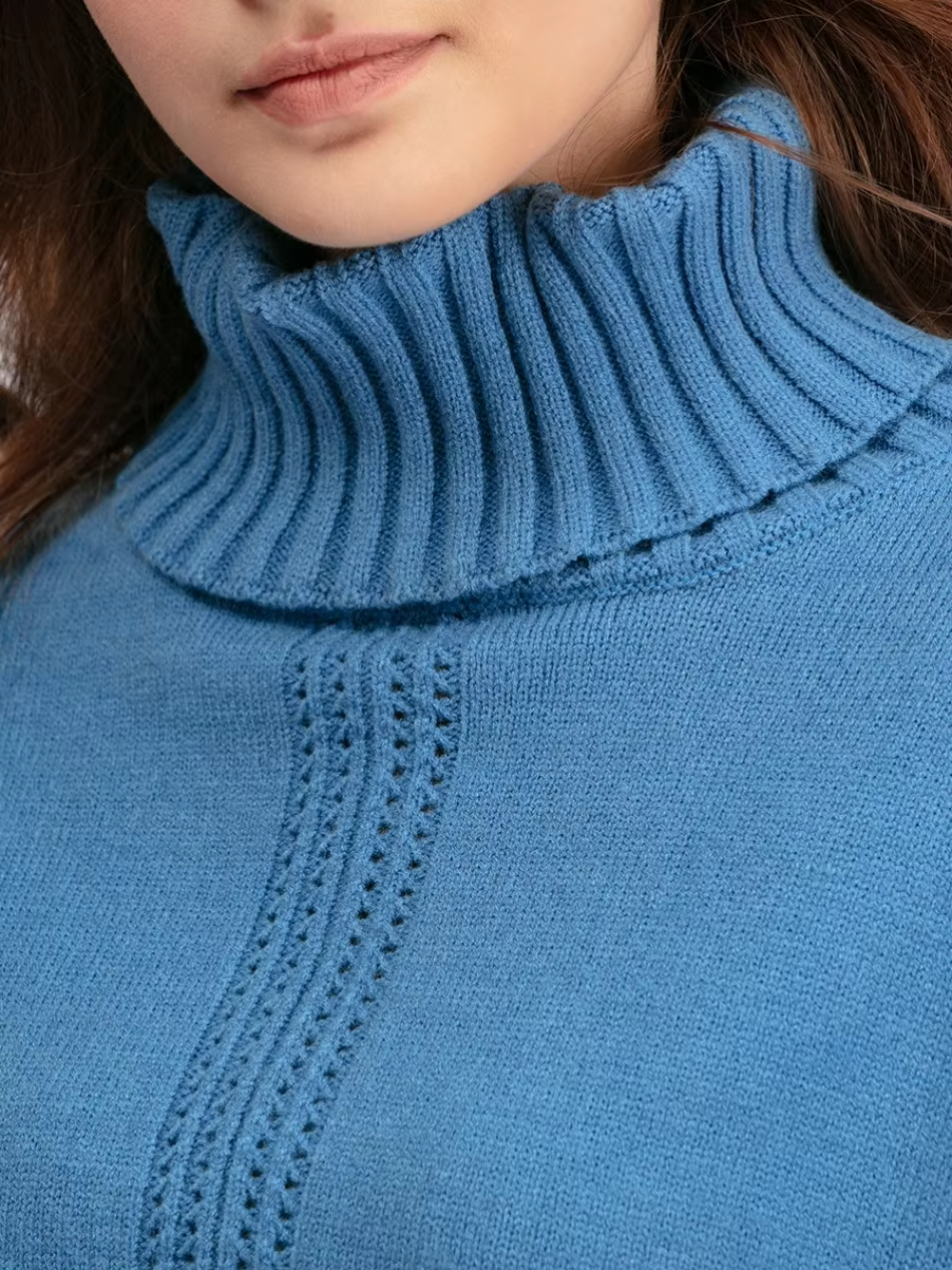 Victoria - Stylish High-neck Pullover Knit Sweater with Loose Pants Set