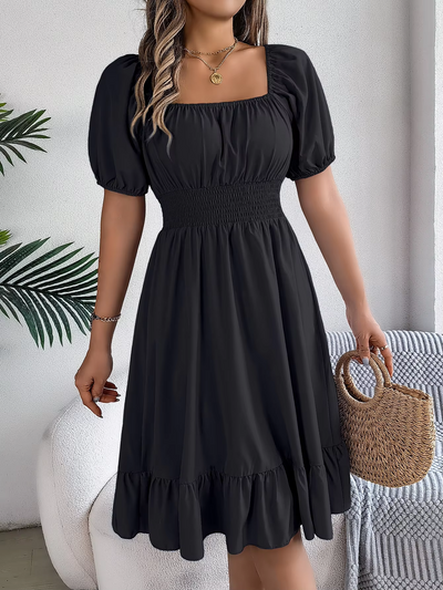 Riley™ - Stylish Short Sleeve V Neck Dress