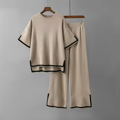 Brianna - Elegant Ice Short Sleeve Co-Ord Set