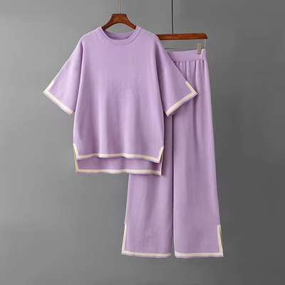 Brianna - Elegant Ice Short Sleeve Co-Ord Set