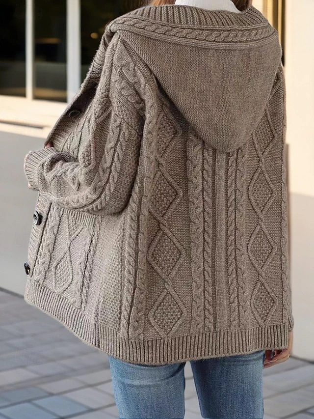 Dakota - Elegant Diamond Stitch Cardigan
