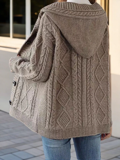 Dakota - Elegant Diamond Stitch Cardigan