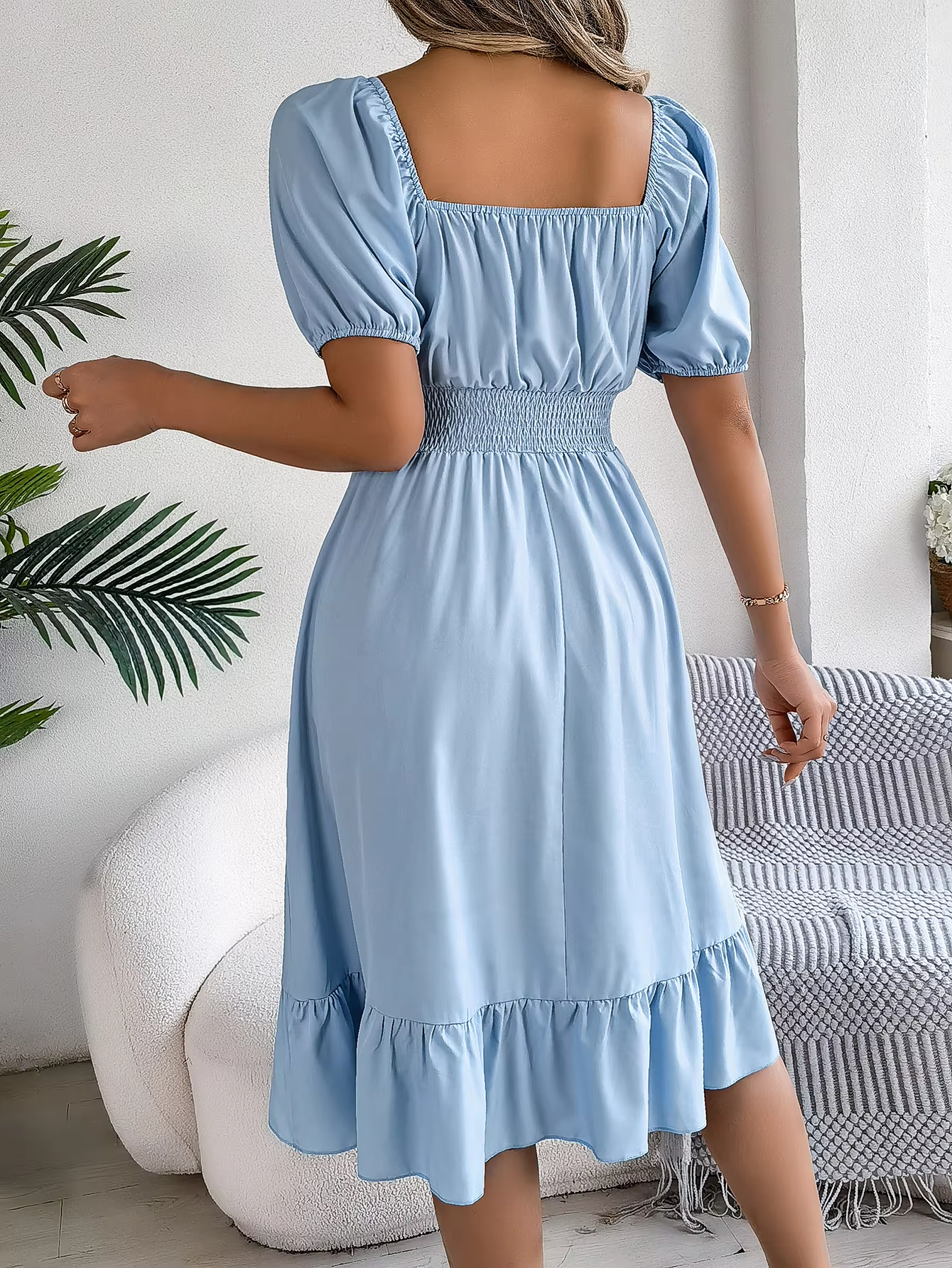 Riley™ - Stylish Short Sleeve V Neck Dress