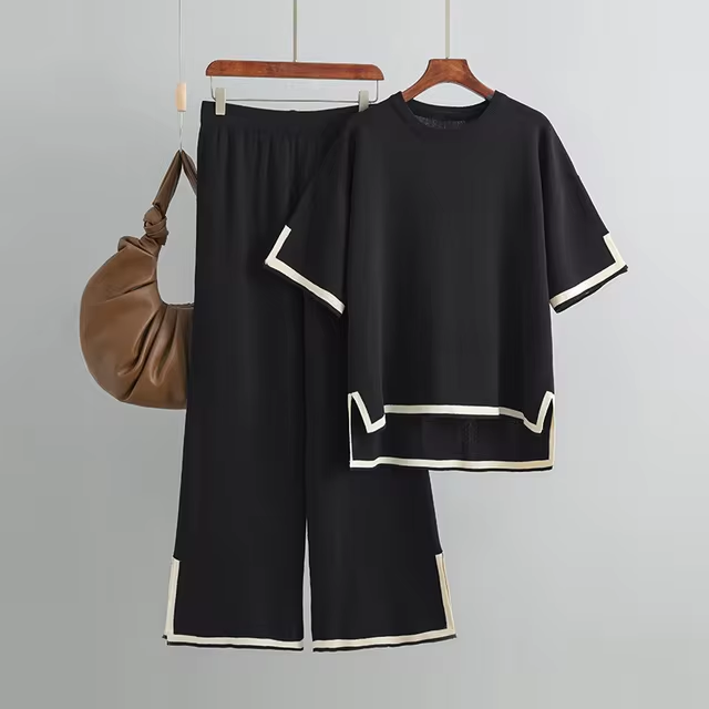 Brianna - Elegant Ice Short Sleeve Co-Ord Set
