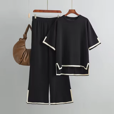 Brianna - Elegant Ice Short Sleeve Co-Ord Set