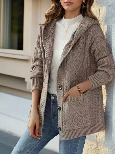 Dakota - Elegant Diamond Stitch Cardigan