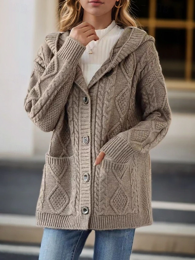 Dakota - Elegant Diamond Stitch Cardigan