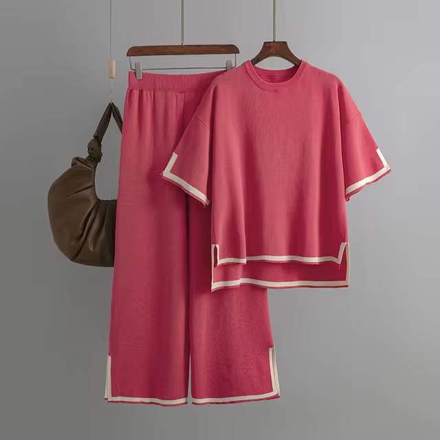 Brianna - Elegant Ice Short Sleeve Co-Ord Set