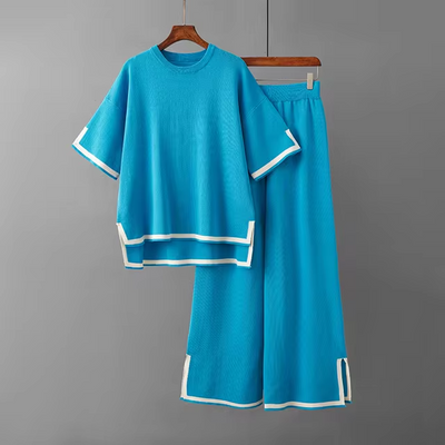 Brianna - Elegant Ice Short Sleeve Co-Ord Set