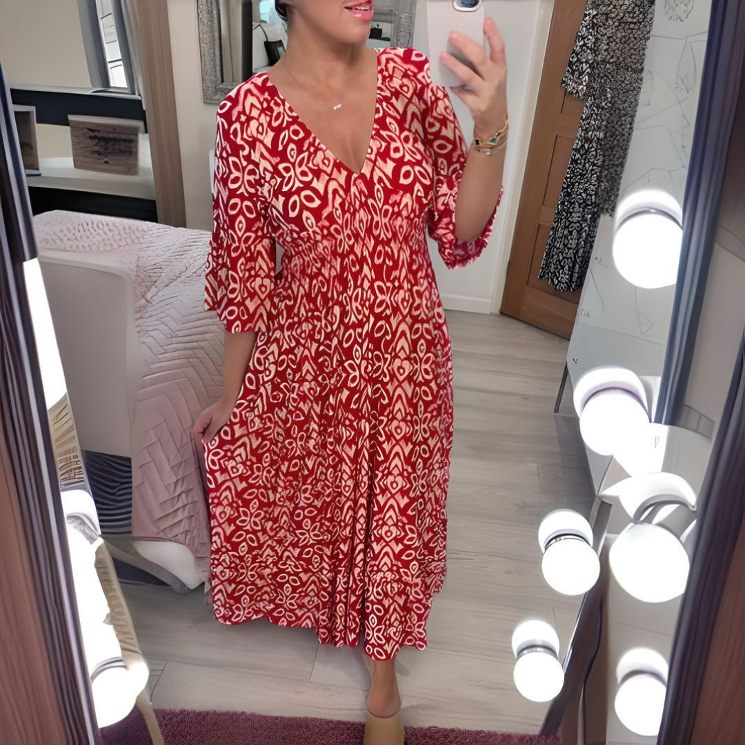 Giselle - Summer Flare Sleeve Long Beach Dress