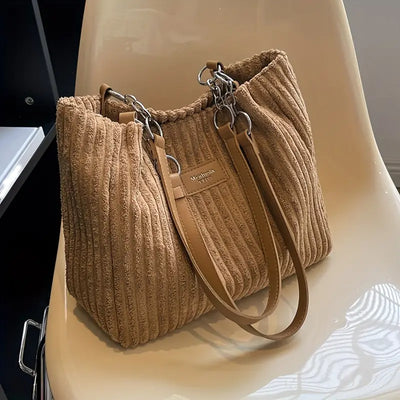Yvonne - Elegant Corduroy Tote Bag