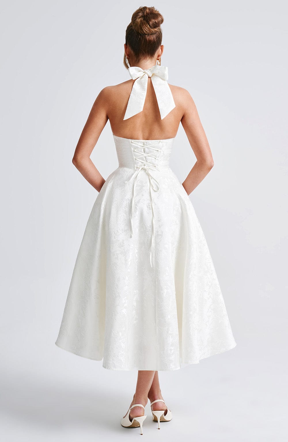 Patricia - Jacquard Lace-Up Waist Maxi