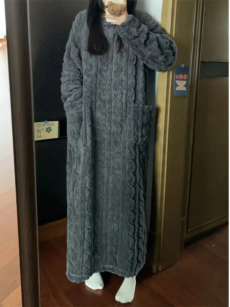 Caroline - Jacquard Soft Fleece Winter Dress