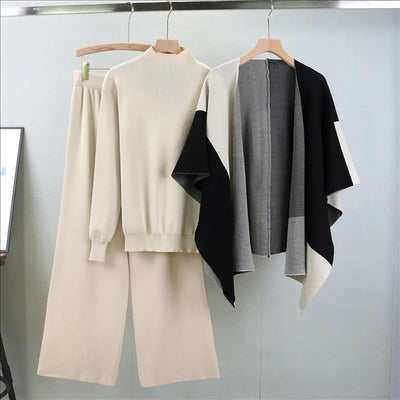 Ivy - Elegant Knitted Three Piece Suit