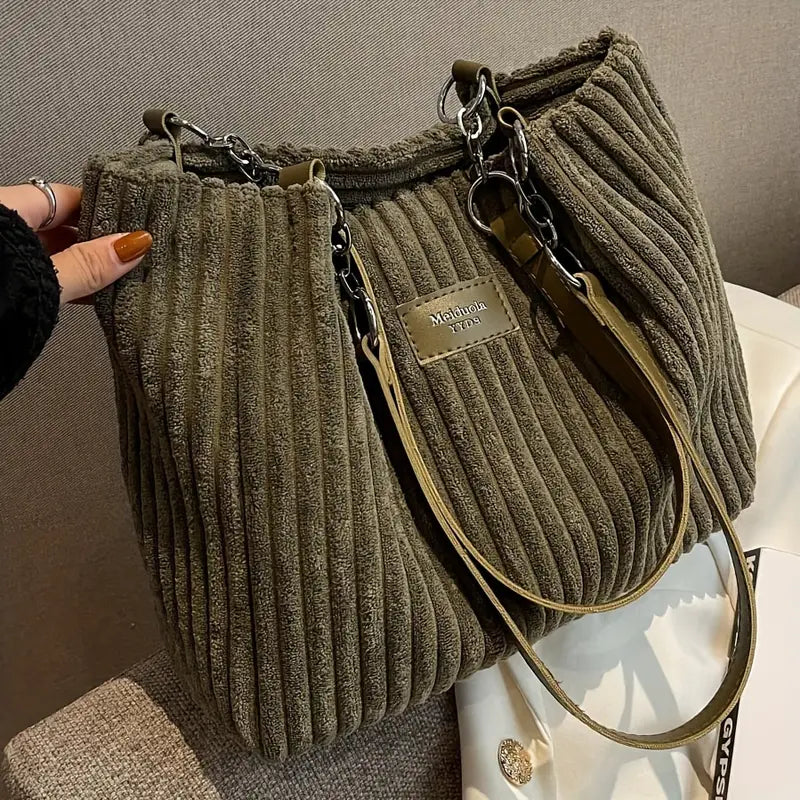 Yvonne - Elegant Corduroy Tote Bag