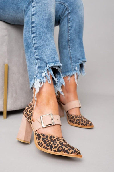 Avano™ - Elegant leopard-print suede sandals with stable heels and superior comfort