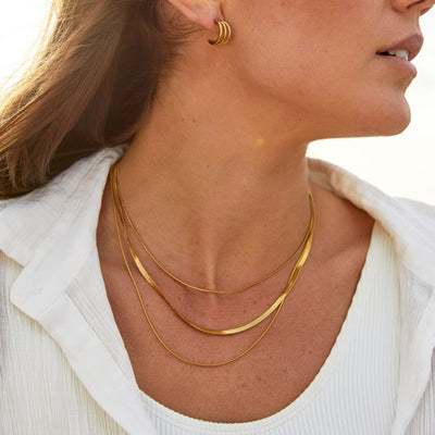 Gold Multistrat Chain Necklace