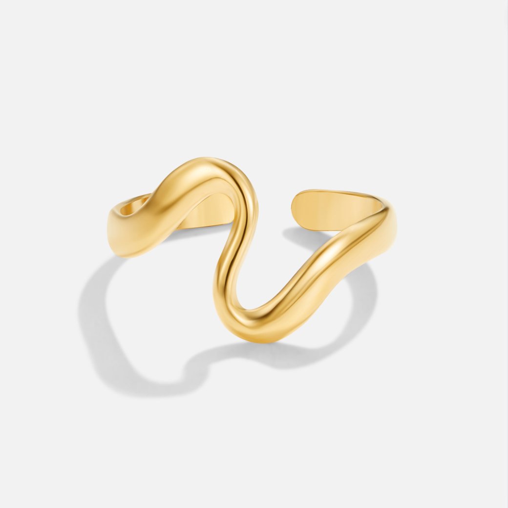 Golden wave ring