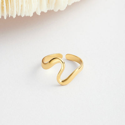 Golden wave ring
