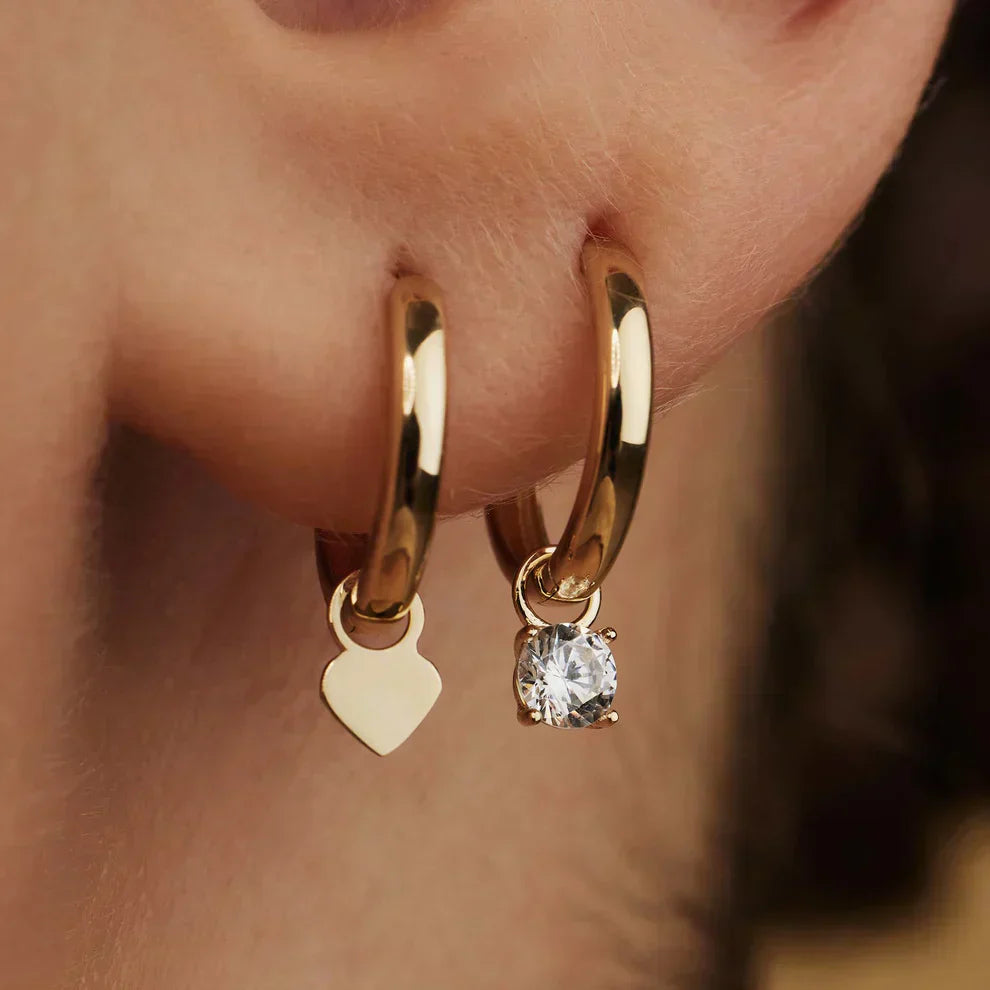 Hoop earrings with Moonstone stones