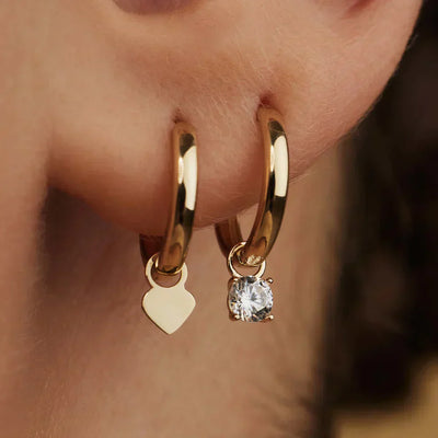 Hoop earrings with Moonstone stones