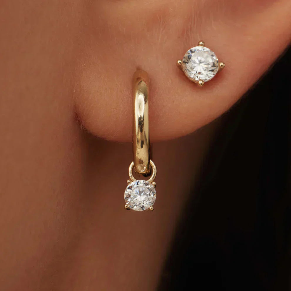 Hoop earrings with Moonstone stones