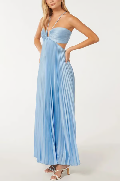 Amber - Summer Glow Halter Maxi Dress