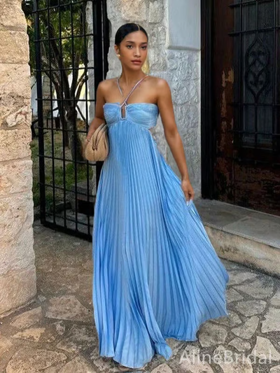 Amber - Summer Glow Halter Maxi Dress