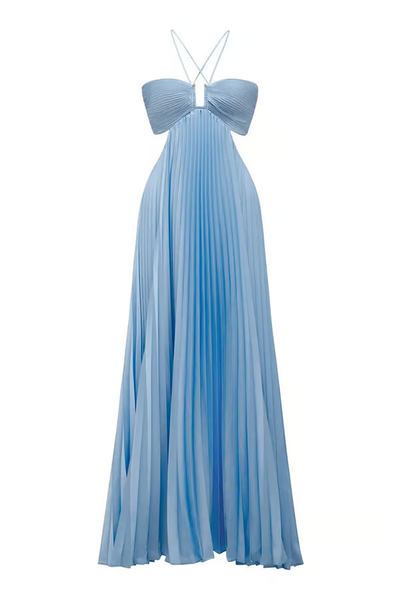 Amber - Summer Glow Halter Maxi Dress