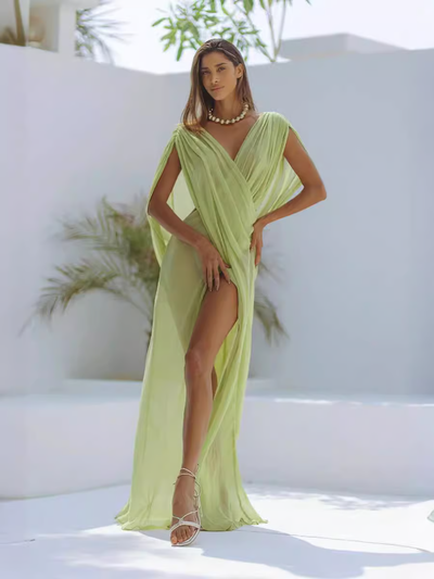 Tinsley - Sleeveless Mesh Holiday Cover-up Dress