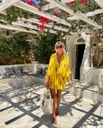 Christina - Chic V-Neck High Waist Mini Dress