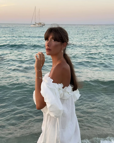 Laura - Linen Dreams Off-Shoulder Dress